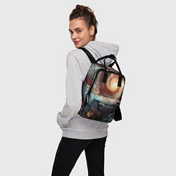Рюкзак женский Далёкая неоновая галактика - нейросеть, цвет: 3D-принт — фото 2