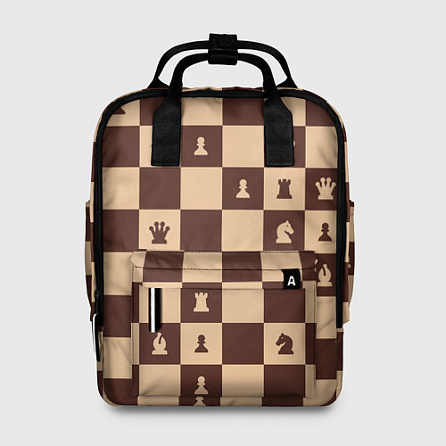 Женский рюкзак Коричневая шахматная доска / 3D-принт – фото 1
