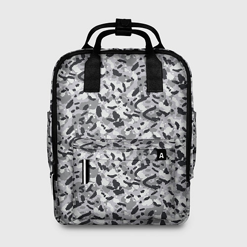 Женский рюкзак Пикселированный городской серый камуфляж / 3D-принт – фото 1