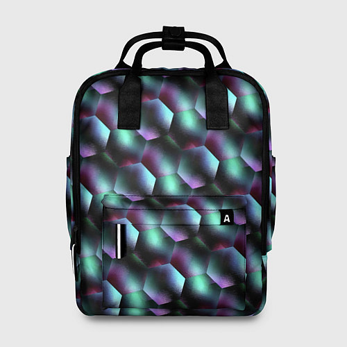 Женский рюкзак Красно-черно-зеленые кубики / 3D-принт – фото 1