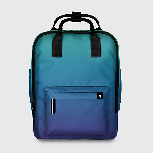 Женский рюкзак Градиент зелёно-фиолетовый / 3D-принт – фото 1