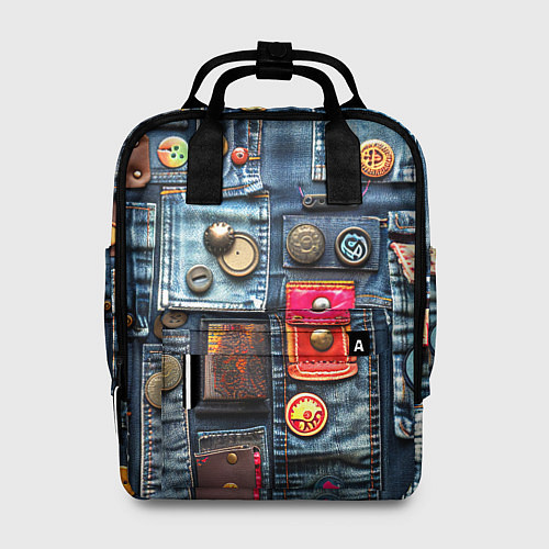Женский рюкзак Джинсы с карманами / 3D-принт – фото 1