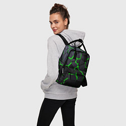 Рюкзак женский Зеленые плиты киберпанк, цвет: 3D-принт — фото 2