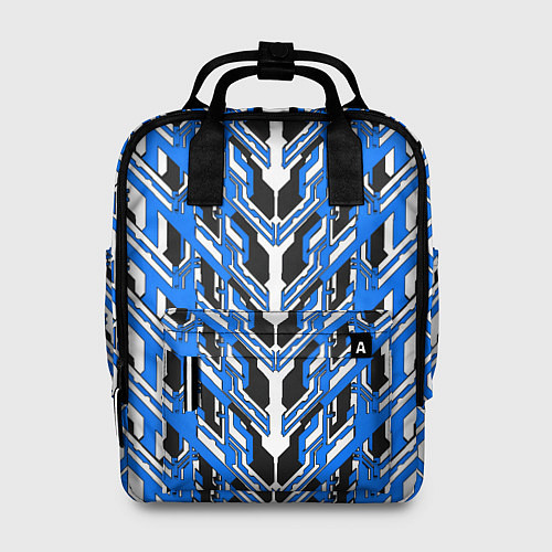 Женский рюкзак Синяя техно броня / 3D-принт – фото 1