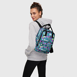 Рюкзак женский Текстовый спортивный узор полосатый яркий, цвет: 3D-принт — фото 2