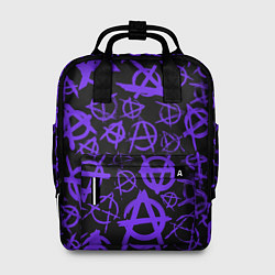 Рюкзак женский Узор анархия фиолетовый, цвет: 3D-принт
