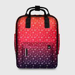Рюкзак женский Градиент оранжево-фиолетовый со звёздочками, цвет: 3D-принт