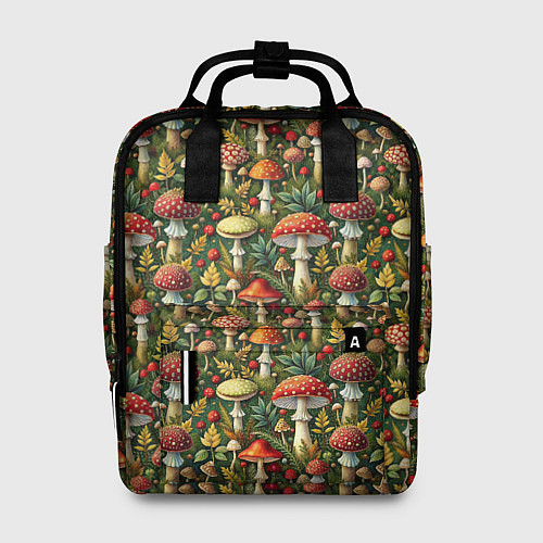 Женский рюкзак Дикие грибы лесные мухоморы / 3D-принт – фото 1