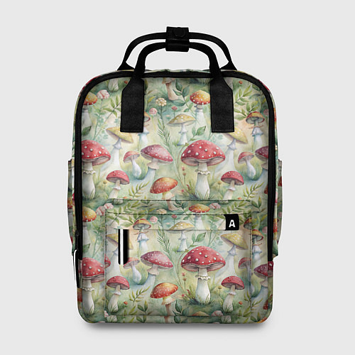 Женский рюкзак Дикие грибы лесные мухоморы / 3D-принт – фото 1