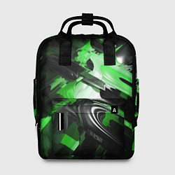Женский рюкзак Green dark abstract geometry style