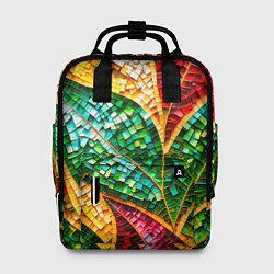 Рюкзак женский Яркая мозаика с разноцветным абстрактным узором и, цвет: 3D-принт