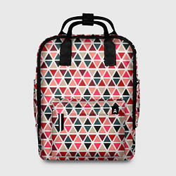 Рюкзак женский Бирюзово-розовый геометричный треугольники, цвет: 3D-принт