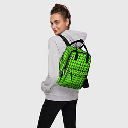Рюкзак женский Зелёные лепестки шестиугольники, цвет: 3D-принт — фото 2