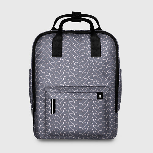 Женский рюкзак Серый ежевичный волнистые полосы / 3D-принт – фото 1
