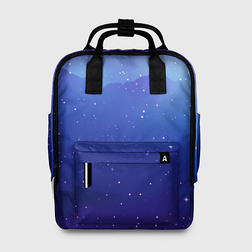 Женский рюкзак Синий космос и звезды / 3D-принт – фото 1