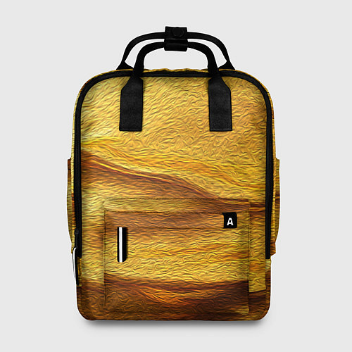 Женский рюкзак Золотая поверхность с волнами и рябью / 3D-принт – фото 1