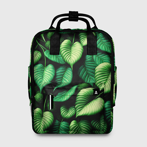 Женский рюкзак Зеленые листья и мох / 3D-принт – фото 1