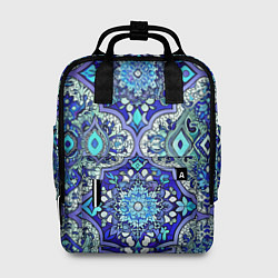 Рюкзак женский Сине - голубые узоры, цвет: 3D-принт