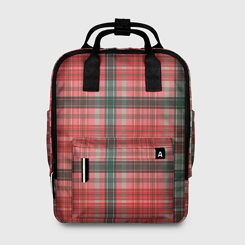 Женский рюкзак Красно-серая шотландская клетка / 3D-принт – фото 1