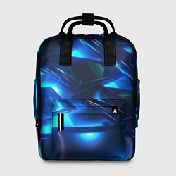 Рюкзак женский Синие абстрактные неоновые плиты, цвет: 3D-принт