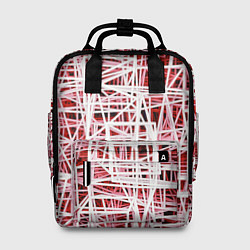 Рюкзак женский Хаотичный кубический каркас в красном тумане, цвет: 3D-принт