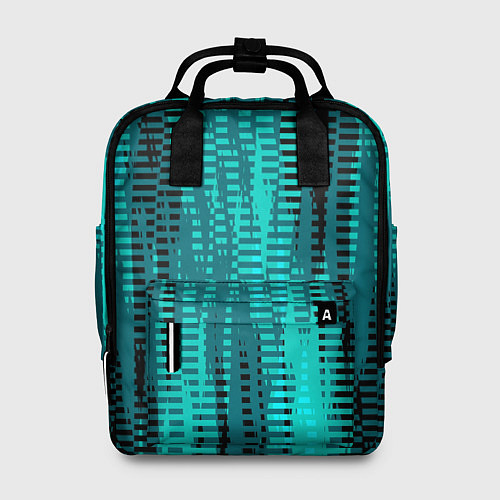 Женский рюкзак Бирюзовый абстрактные полосы / 3D-принт – фото 1