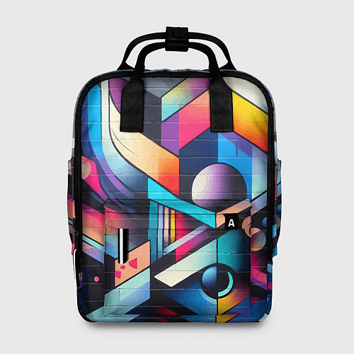 Женский рюкзак Геометрическое абстрактное граффити - нейросеть / 3D-принт – фото 1