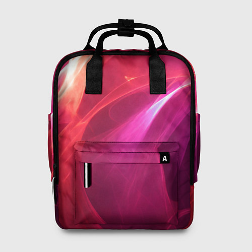 Женский рюкзак Красно-розовый энергетический хаос волн / 3D-принт – фото 1