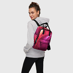 Рюкзак женский Красно-розовый энергетический хаос волн, цвет: 3D-принт — фото 2