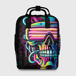 Женский рюкзак Cyber skull - ai art neon