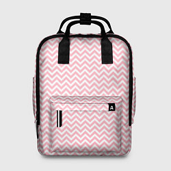 Рюкзак женский Белый в розовые ломаные полосы, цвет: 3D-принт