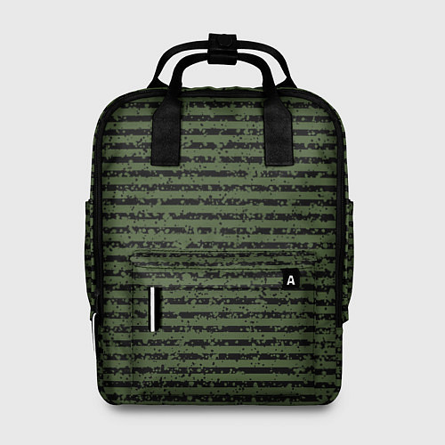 Женский рюкзак Лесной зелёный полосатый / 3D-принт – фото 1