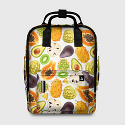Рюкзак женский Экзотический фруктовый узор, цвет: 3D-принт