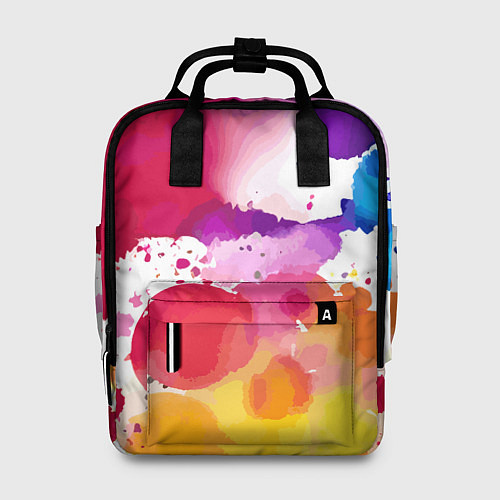 Женский рюкзак Яркие абстрактные акварельные кляксы - нейросеть / 3D-принт – фото 1