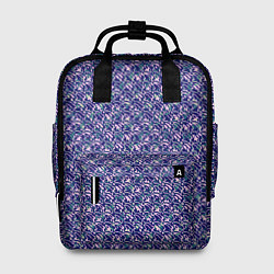 Рюкзак женский Сине-розовый узоры текстурирвоанный, цвет: 3D-принт