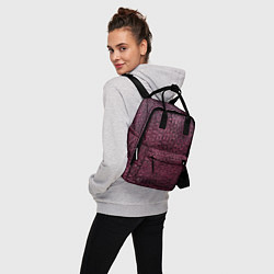 Рюкзак женский Бордовая абстрактная рябь, цвет: 3D-принт — фото 2