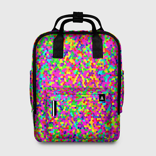 Женский рюкзак Паттерн разноцветная мелкая мозаика / 3D-принт – фото 1