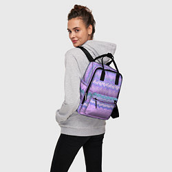 Рюкзак женский Светлый сиреневый узор полосами, цвет: 3D-принт — фото 2
