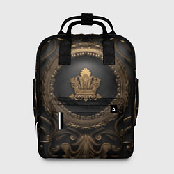 Рюкзак женский Классические золотые узоры и корона, цвет: 3D-принт