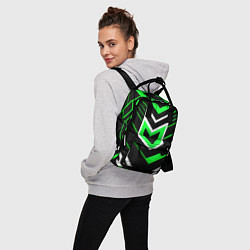 Рюкзак женский Полосы и зелёно-белый шестиугольник, цвет: 3D-принт — фото 2