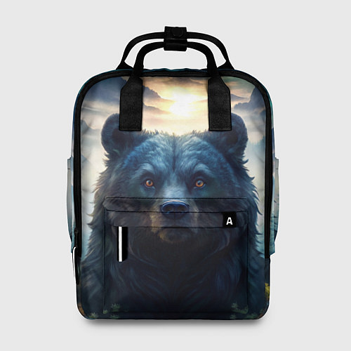 Женский рюкзак Медведь на закате / 3D-принт – фото 1