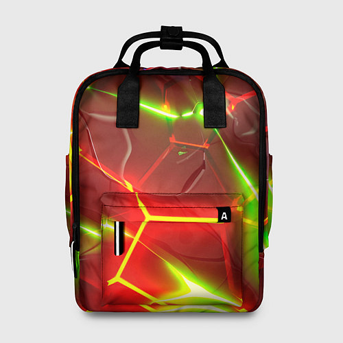 Женский рюкзак Неоновые красные плиты с ярким светом / 3D-принт – фото 1