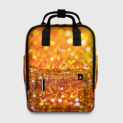 Рюкзак женский Оранжевые и желтые блестяшки боке, цвет: 3D-принт