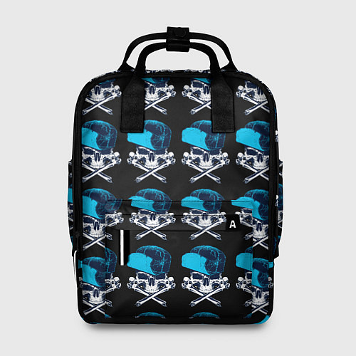 Женский рюкзак Череп в синей кепке / 3D-принт – фото 1