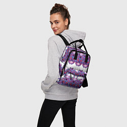Рюкзак женский Узорчатый фиолетовый орнамент, цвет: 3D-принт — фото 2