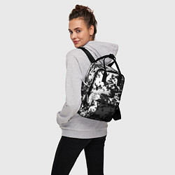 Рюкзак женский Камуфляжные пиксели чёрно белый, цвет: 3D-принт — фото 2
