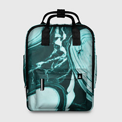 Рюкзак женский Бирюзовый мрамор, цвет: 3D-принт