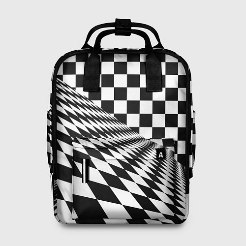Женский рюкзак Шахматная психоделика иллюзия / 3D-принт – фото 1
