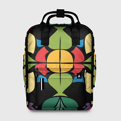 Рюкзак женский Калейдоскоп на темном фоне, цвет: 3D-принт