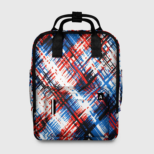 Женский рюкзак Мелкая косая клетка / 3D-принт – фото 1